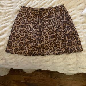Pink Lily Wild Leopard Mini Skirt